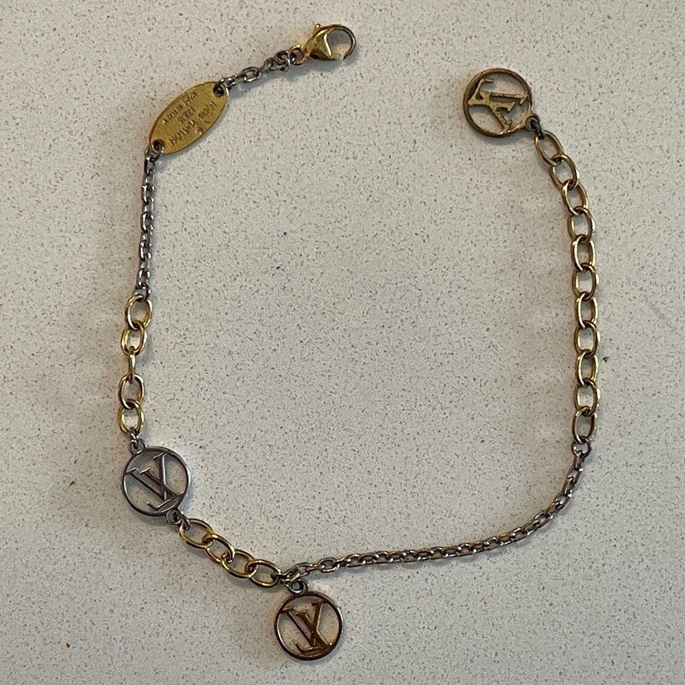 Authentic Louis Vuitton bracelet gold silver women